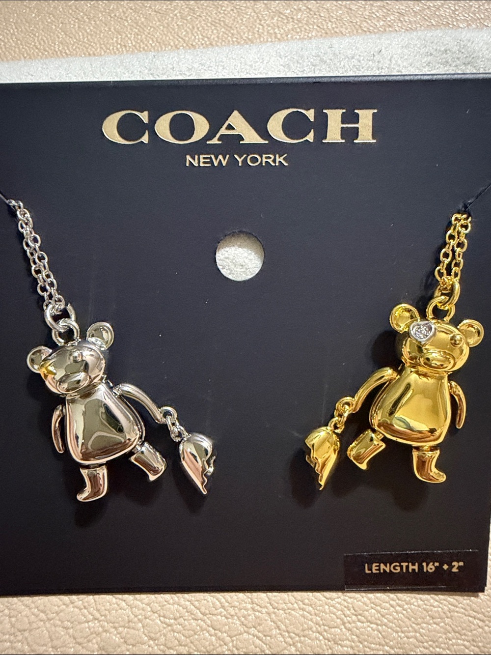 COACH Teddy Bear Friendship Necklace (16) - Picture 2 of 5